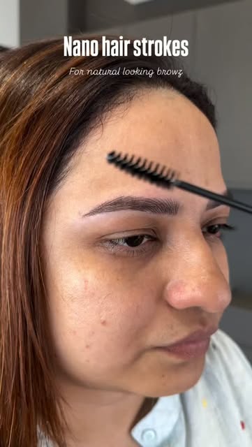 Natural nano hair-stroke brow work by Bhavini Rathod